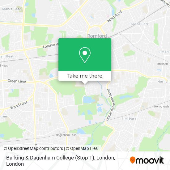 Barking & Dagenham College (Stop T), London map