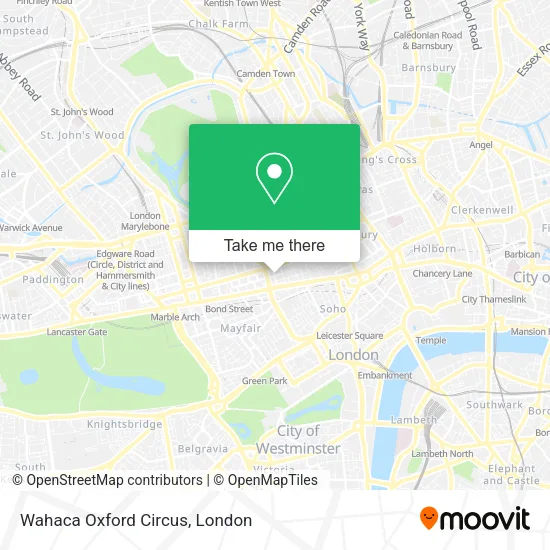 Wahaca Oxford Circus map