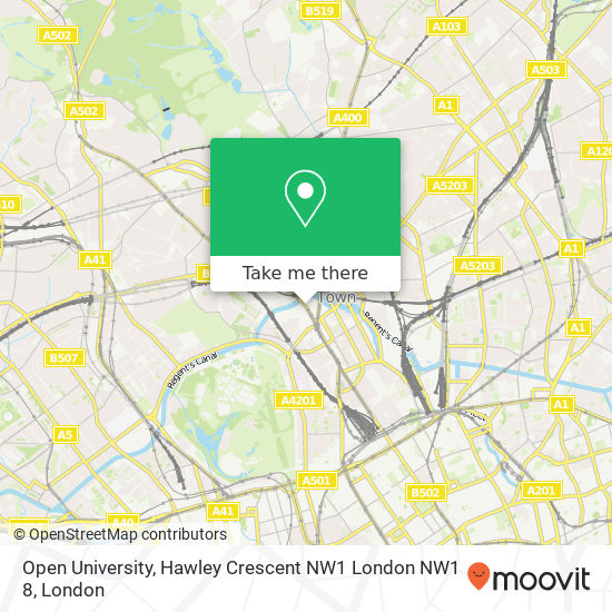 Open University, Hawley Crescent NW1 London NW1 8 map