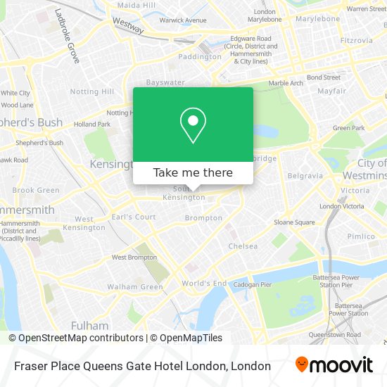 Fraser Place Queens Gate Hotel London map