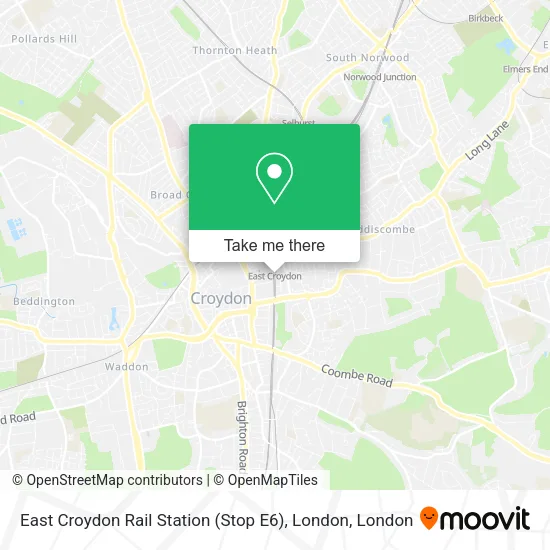 East Croydon Rail Station (Stop E6), London map