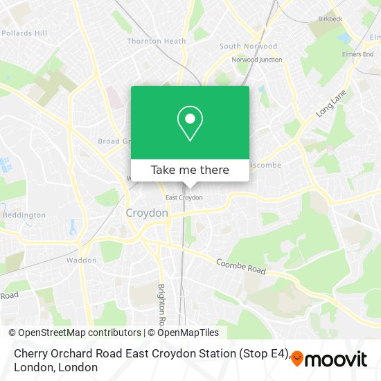 Cherry Orchard Road East Croydon Station (Stop E4), London map