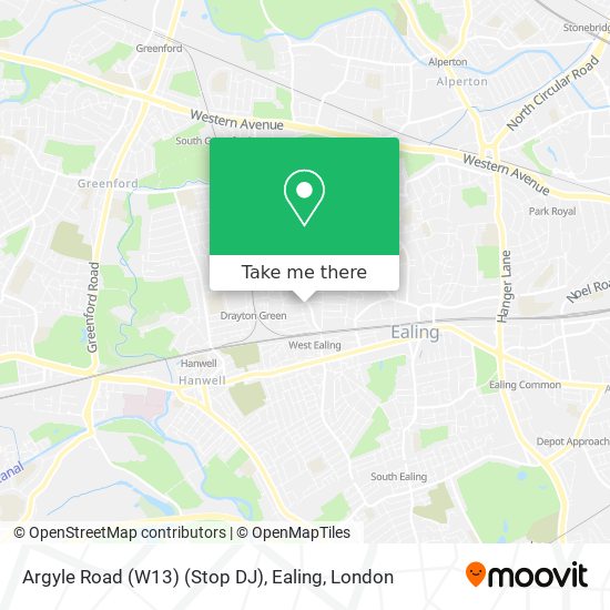 Argyle Road (W13) (Stop DJ), Ealing map