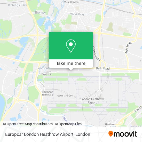 Europcar London Heathrow Airport map