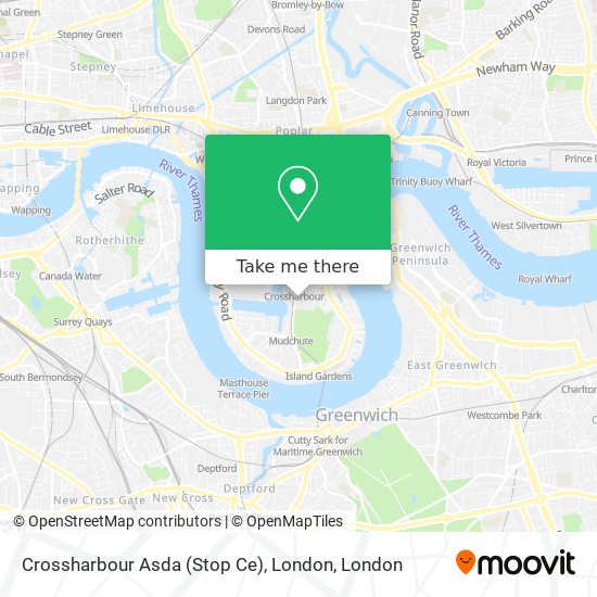 Crossharbour Asda (Stop Ce), London map