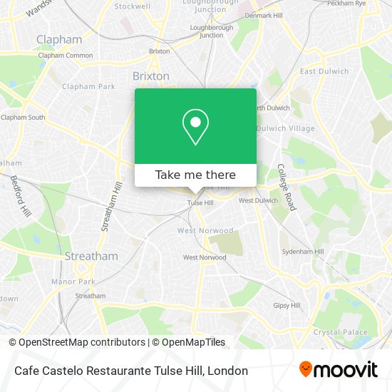 Cafe Castelo Restaurante Tulse Hill map