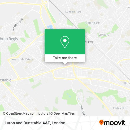 Luton and Dunstable-A&E map