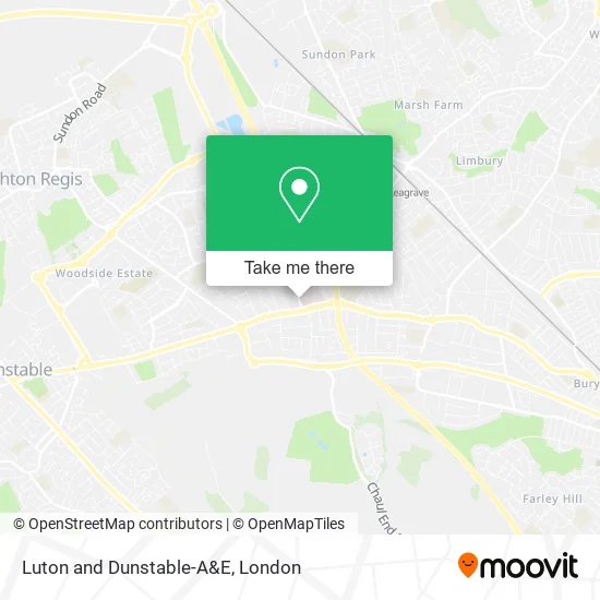 Luton and Dunstable-A&E map