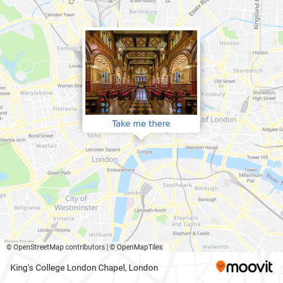 King's College London Chapel map