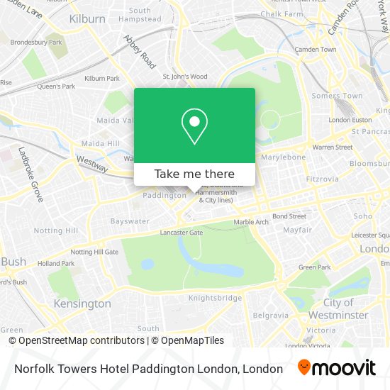 Norfolk Towers Hotel Paddington London map