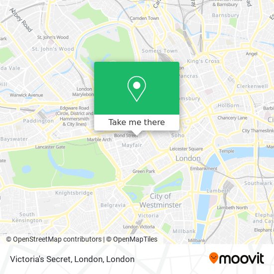 Victoria's Secret, London map