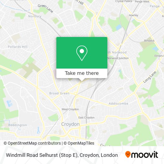 Windmill Road Selhurst (Stop E), Croydon map
