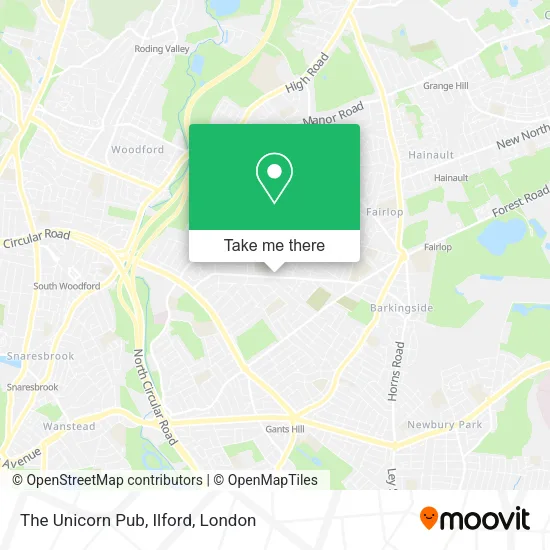 The Unicorn Pub, Ilford map
