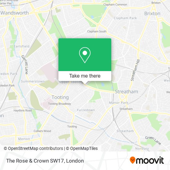 The Rose & Crown SW17 map