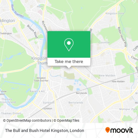 The Bull and Bush Hotel Kingston map