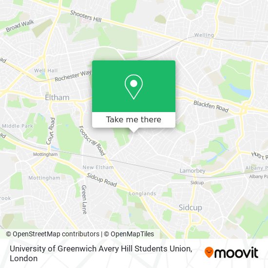 University of Greenwich Avery Hill Students Union map