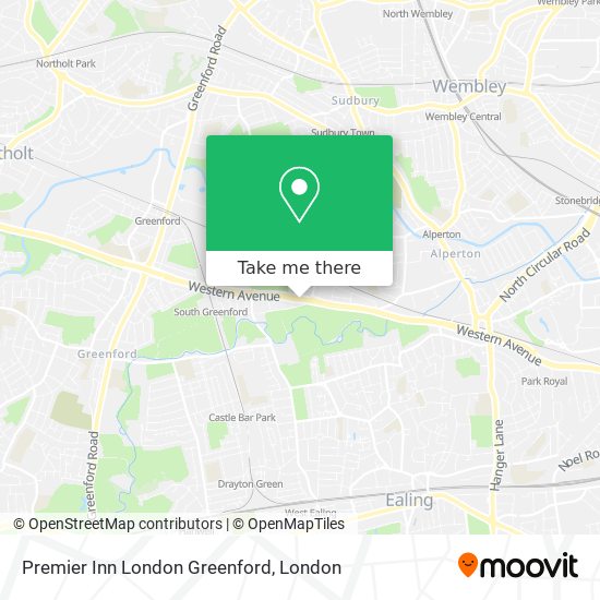 Premier Inn London Greenford map