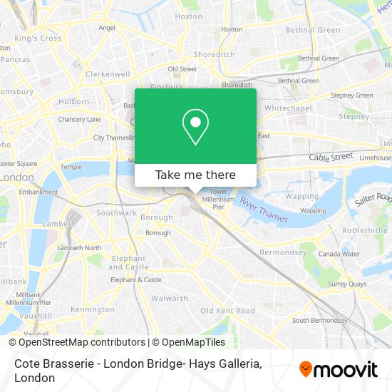 Cote Brasserie - London Bridge- Hays Galleria map