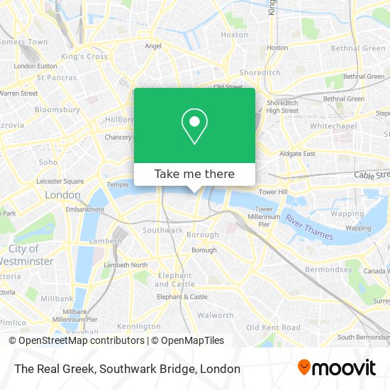The Real Greek, Southwark Bridge map