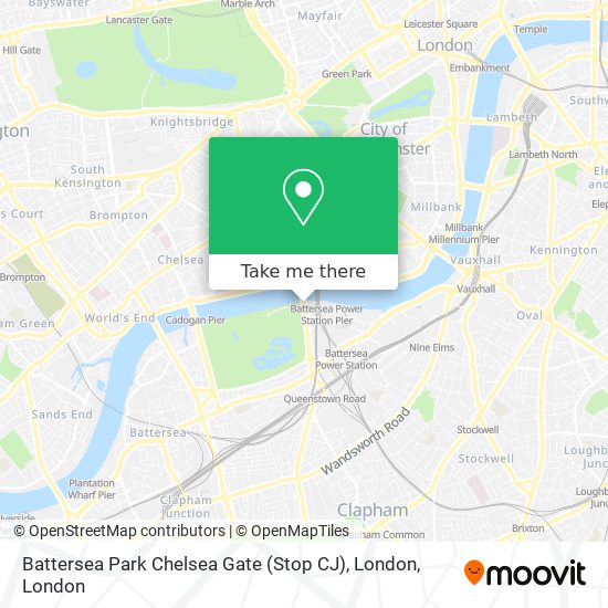 Battersea Park Chelsea Gate (Stop CJ), London map