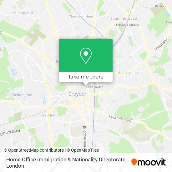 Home Office Immigration & Nationality Directorate map