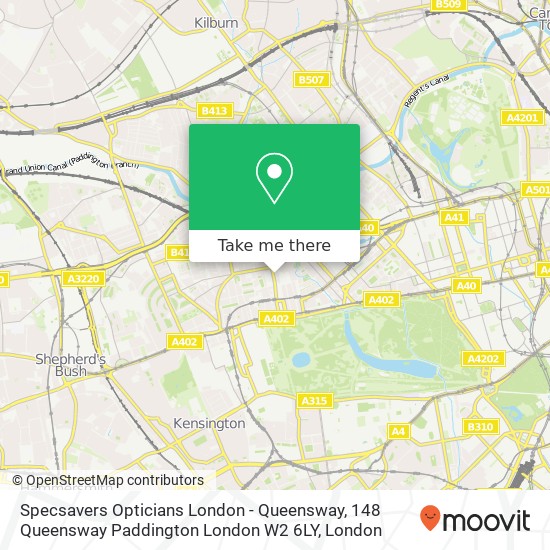 Specsavers Opticians London - Queensway, 148 Queensway Paddington London W2 6LY map