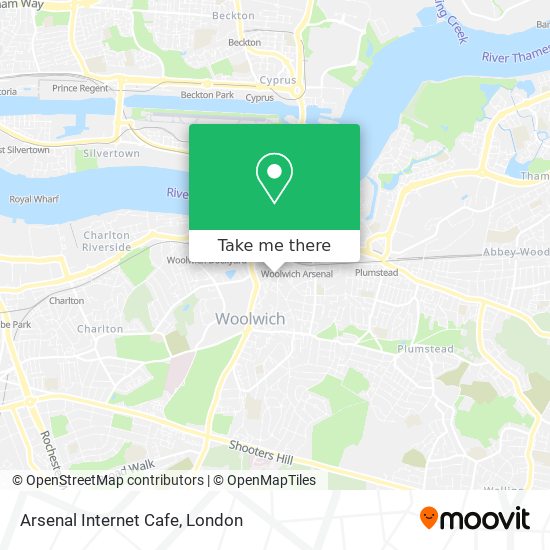 Arsenal Internet Cafe map