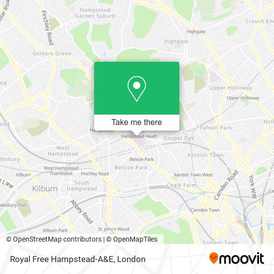 Royal Free Hampstead-A&E map