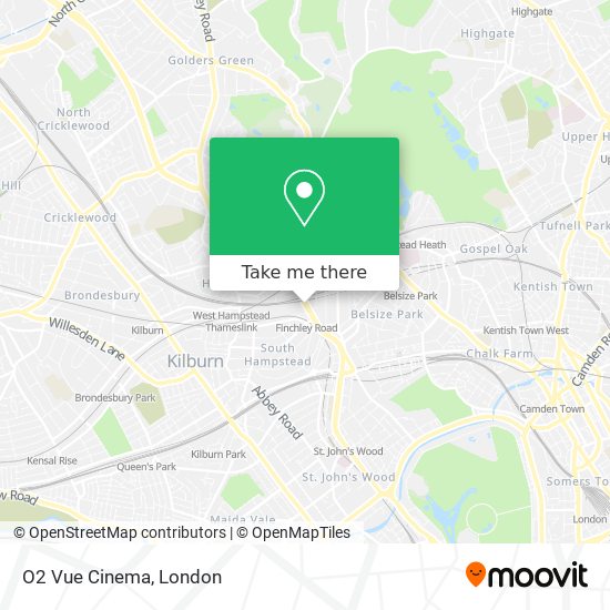 O2 Vue Cinema map