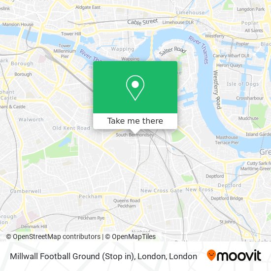 Millwall Football Ground (Stop in), London map