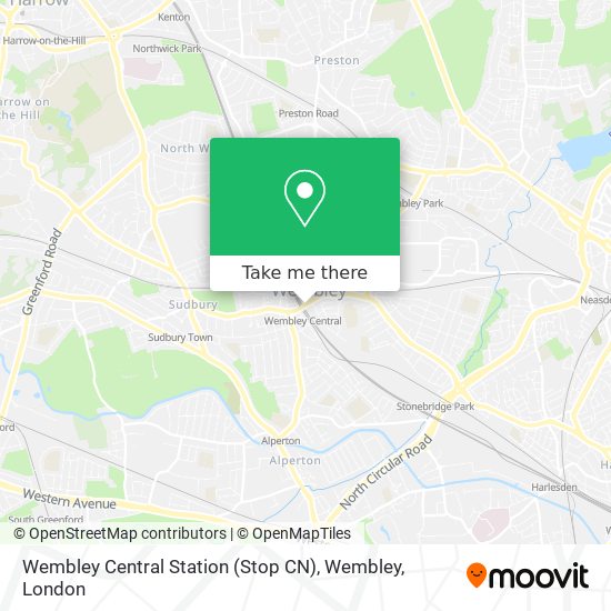 Wembley Central Station (Stop CN), Wembley map