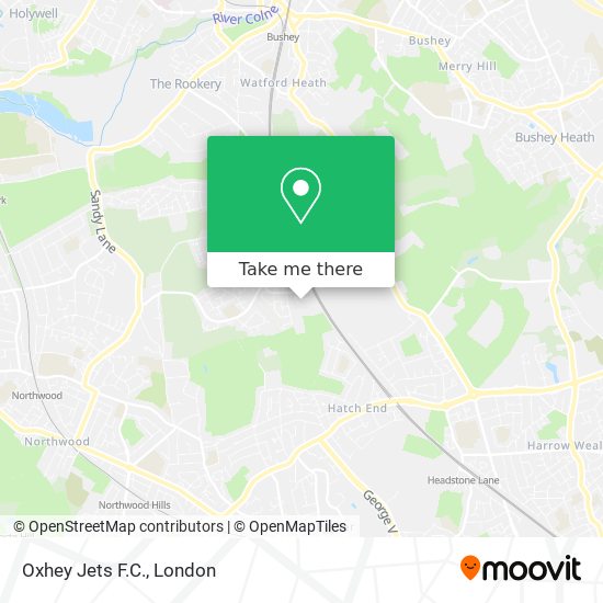 Oxhey Jets F.C. map