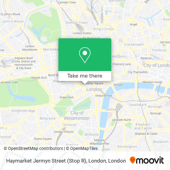 Haymarket Jermyn Street (Stop R), London map