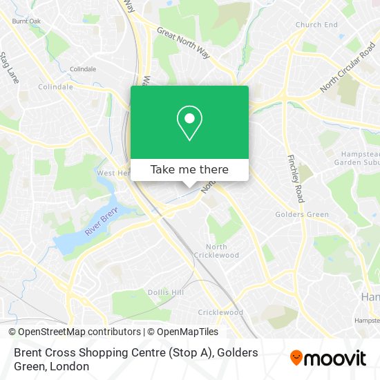 Brent Cross Shopping Centre (Stop A), Golders Green map