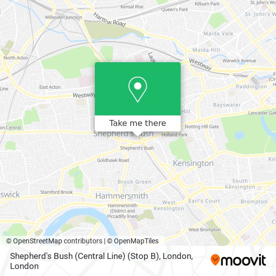 Shepherd's Bush (Central Line) (Stop B), London map