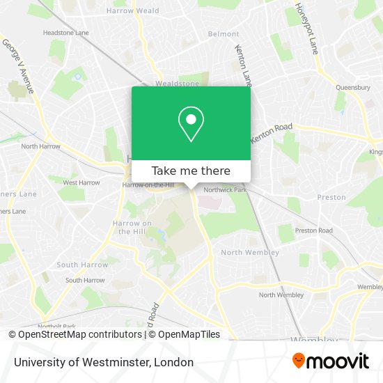 University of Westminster map