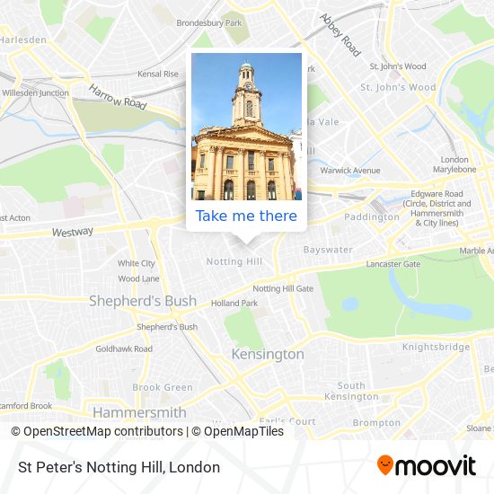 St Peter's Notting Hill map