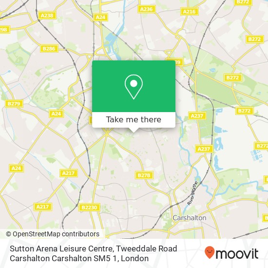 Sutton Arena Leisure Centre, Tweeddale Road Carshalton Carshalton SM5 1 map