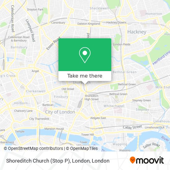 Shoreditch Church (Stop P), London map