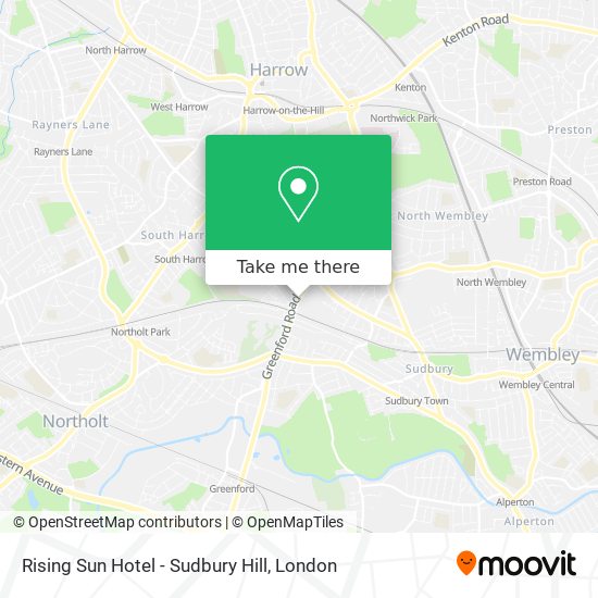 Rising Sun Hotel - Sudbury Hill map