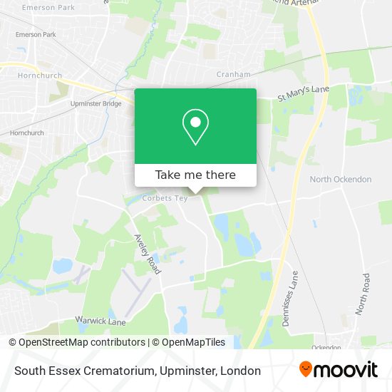 South Essex Crematorium, Upminster map