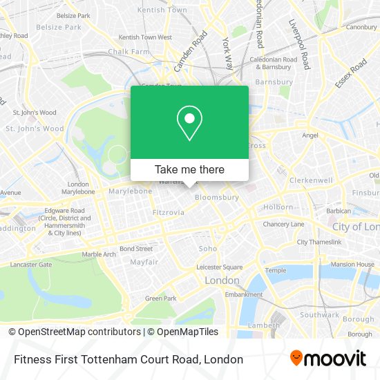 Fitness First Tottenham Court Road map