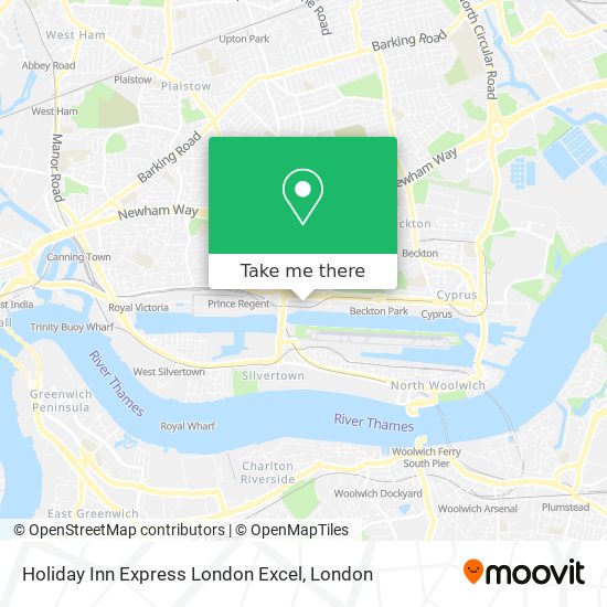 Holiday Inn Express London Excel map