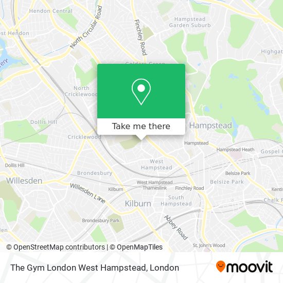 The Gym London West Hampstead map