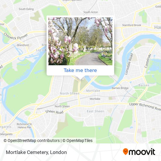 Mortlake Cemetery map