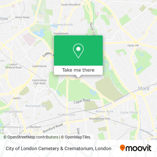 City of London Cemetery & Crematorium map
