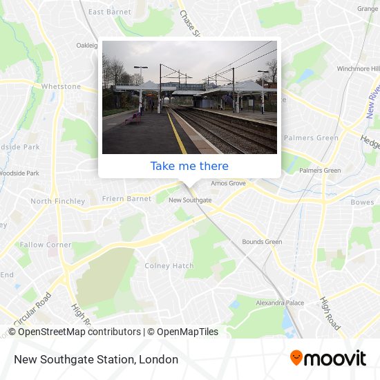 New Southgate Station map