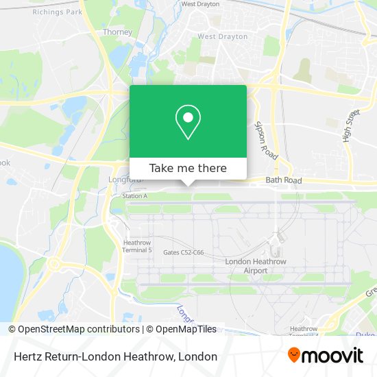 Hertz Return-London Heathrow map