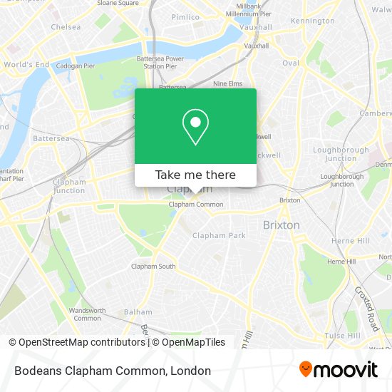Bodeans Clapham Common map