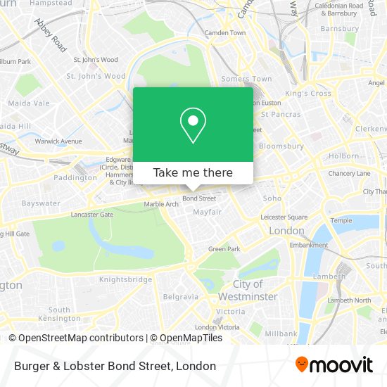 Burger & Lobster Bond Street map